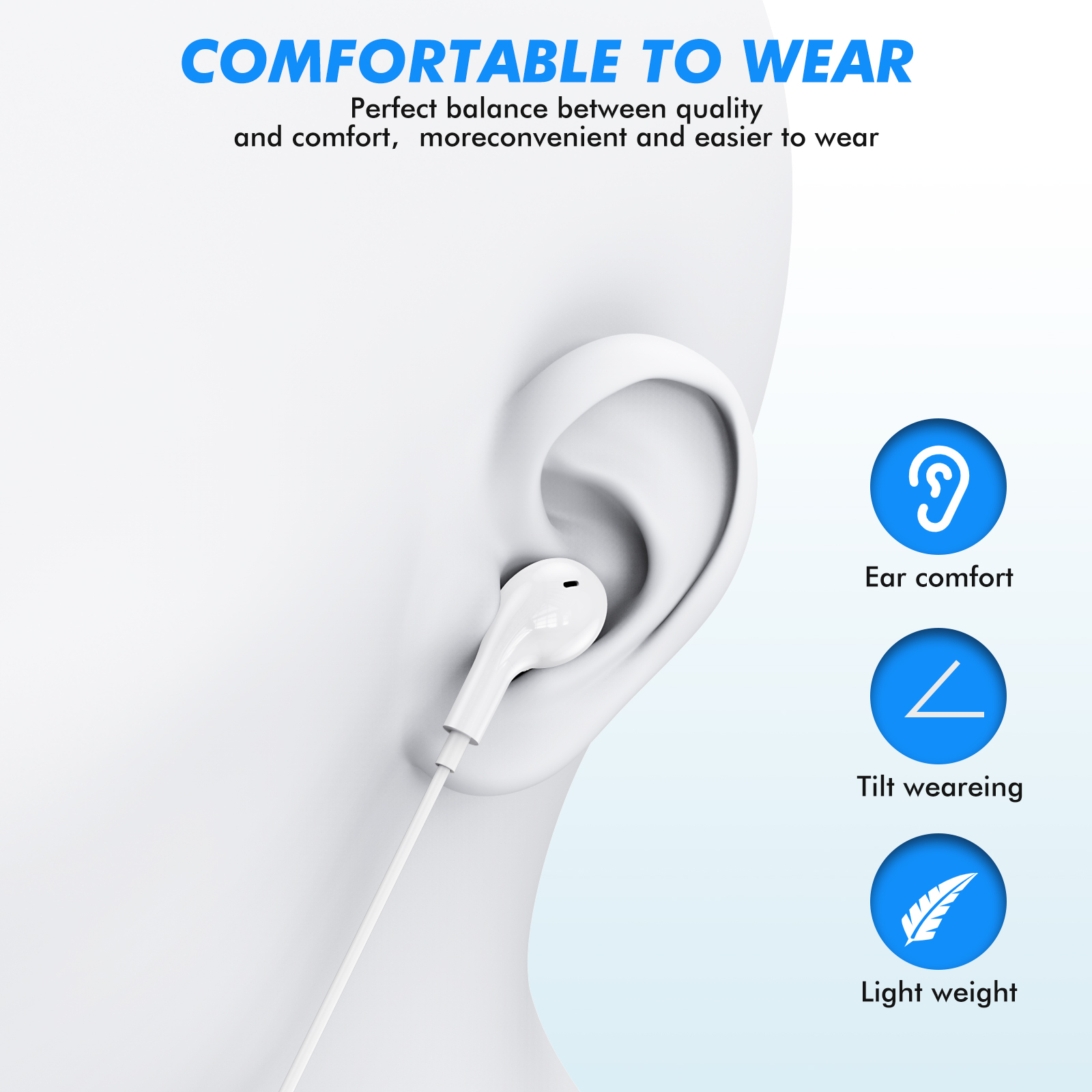 BENEWY Earphones, InEar Headphones Earphones with Microphone and