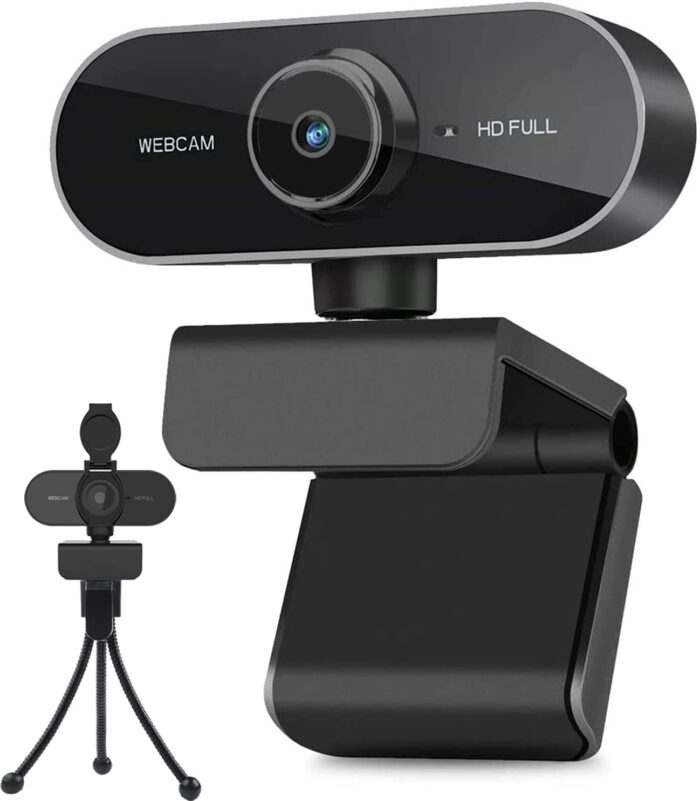 solidariteit borstel procent Webcam with Microphone and Tripod for PC, Desktop, Laptop, Plug and Play USB  Web Camera with Privacy Cover, 1080P Full HD Webcam for Conference,  Studying, Zoom, Skype, Compatible Windows, Mac Android –