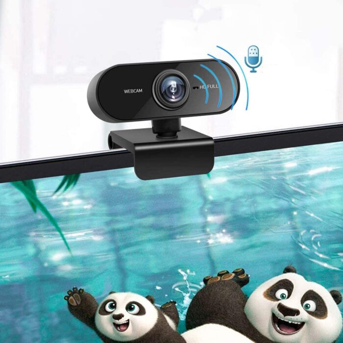 Webcam Bewinner Full HD 1080P - Micro Intégré, Grand Angle 130°, Rotation 360°, Pour Visio, Streaming, Télétravail